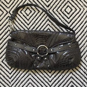 Botkier for Target faux gray python leather clutch